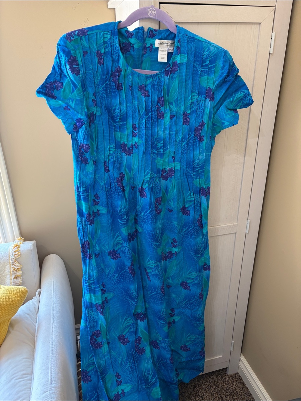 Coldwater Creek Vintage Turquoise & Teal Floral Maxi Dress